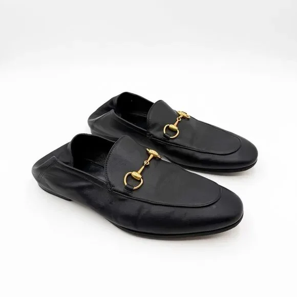 Gucci Horsebit Brixton Loafers Collapsable Heel Black Leather US Men’s 9 - Picture 6 of 14